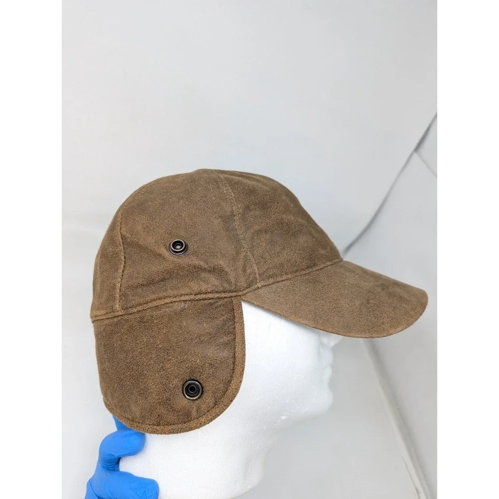 UGG Lockwood Shearling Cap Sheepskin Sherpa Leather Hat Size Small to Medium VTG